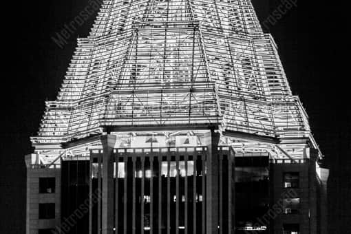 Atlanta Black and White Photography of The Top of Bank of America Plaza at Night The Top of Bank of America Plaza at Night -- Atlanta Black and White Photography