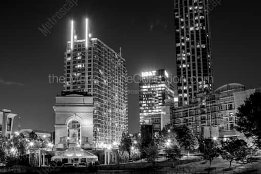 Atlantic Station at Night -- Atlanta Black and White Photos