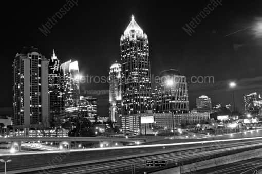 The Midtown Atlanta Skyline -- Atlanta Black and White Photos