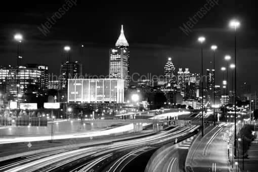 The Atlanta Skyline from 17th -- Atlanta Black and White Photos