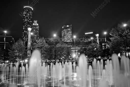 Atlanta Black and White Photography of The Atlanta Skyline from Centennial Olympic Park The Atlanta Skyline from Centennial Olympic Park -- Atlanta Black and White Photography