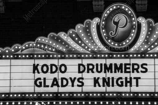 The Marquee of the Paramount Theater -- Austin Black and White Photos