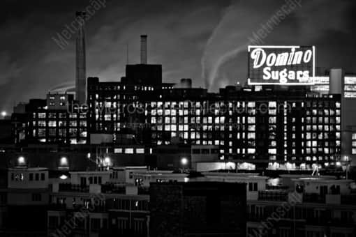Baltimore Black and White Photography of The Domino Sugars Factory as seen from Federal Hill The Domino Sugars Factory as seen from Federal Hill -- Baltimore Black and White Photography