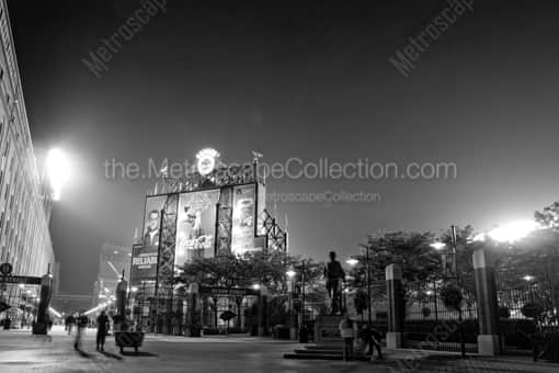 Baltimore Black and White Photography of A view of Oriole Park at Camden Yards from Eutaw Street A view of Oriole Park at Camden Yards from Eutaw Street -- Baltimore Black and White Photography