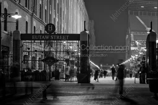 Baltimore Black and White Photography of Eutaw Street Behind Oriole Park at Camden Yards Eutaw Street Behind Oriole Park at Camden Yards -- Baltimore Black and White Photography