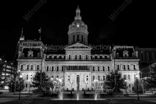 The Baltimore City Hall at Night -- Baltimore Black and White Photos