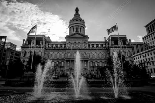 The War Memorial and Baltimore City Hall -- Baltimore Black and White Photos