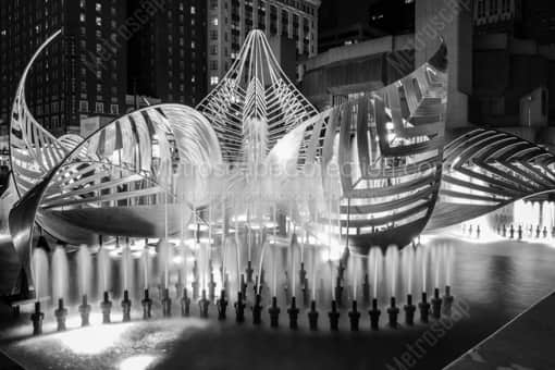 The Fountain in Hopkins Plaza -- Baltimore Black and White Photos