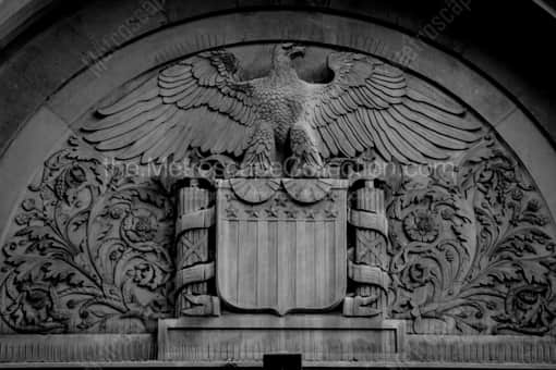 Baltimore Black and White Photography of A Bald Eagle and US Shield Relief on an old Baltimore Building A Bald Eagle and US Shield Relief on an old Baltimore Building -- Baltimore Black and White Photography