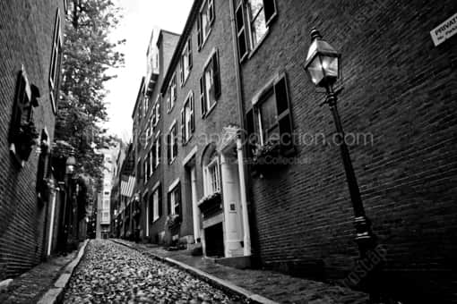 Acorn Street in Beacon Hill -- Boston Black and White Photography
