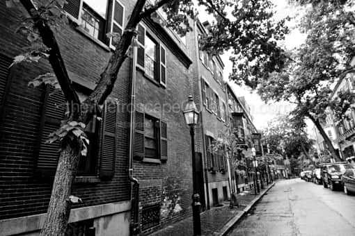 Cedar Street in Beacon Hill -- Boston Black and White Photography