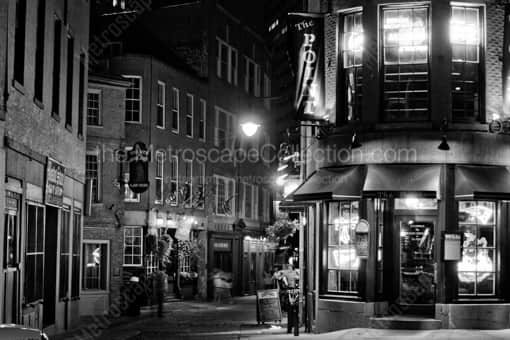 The Point Bar at the corner of Hanover St. and Marshall St. -- Boston Black and White Photography