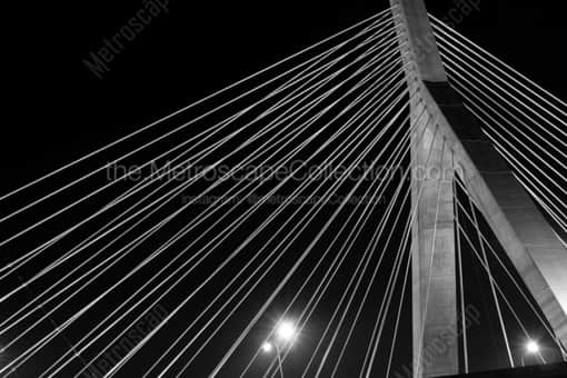 Leonard P. Zakim Bunker Hill Bridge -- Boston Black and White Photography