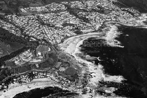 The Camps Bay Coastline -- Cape Town Black and White Photos