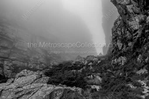 The Cloudy Path of Platte-klip Gorge -- Cape Town Black and White Photos