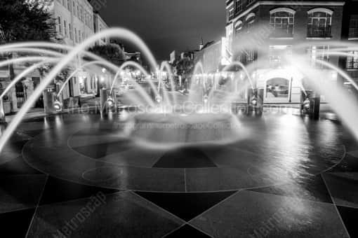 The Charleston Waterfront Fountain -- Charleston Black and White Photography