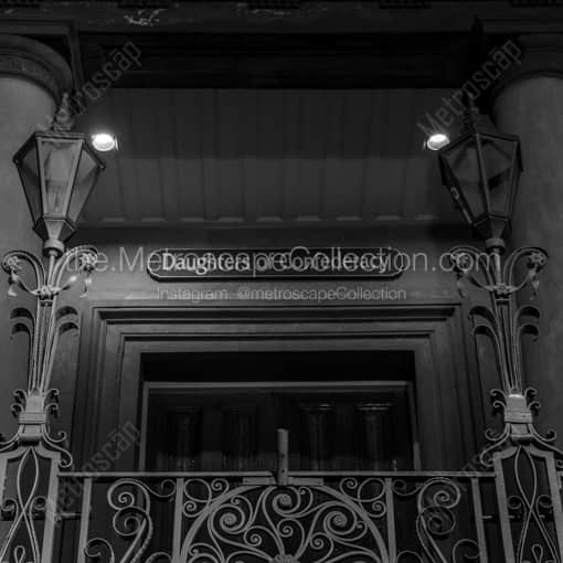 Matte Black WOOD Framed Black and White Charleston Photograph: The Daughters of the Confederacy Building in a Square Matte Black Wood Frame