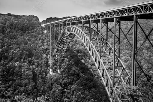 The New River Gorge Bridge -- Charleston WV Black and White Photos