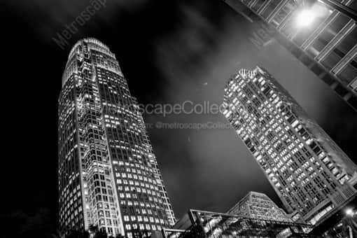 Charlotte Black and White Photography of The Charlotte Downtown Core Buildings at Night The Charlotte Downtown Core Buildings at Night -- Charlotte Black and White Photography