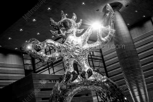 Charlotte Black and White Photography of The Firebird Sculpture Outside of the Bechtler Center The Firebird Sculpture Outside of the Bechtler Center -- Charlotte Black and White Photography