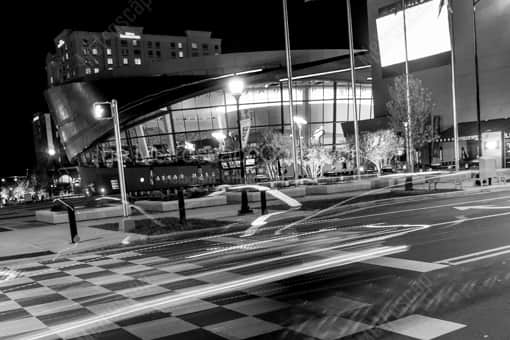 Charlotte Black and White Photography of The Checkered Crosswalk at the NASCAR Hall of Fame The Checkered Crosswalk at the NASCAR Hall of Fame -- Charlotte Black and White Photography