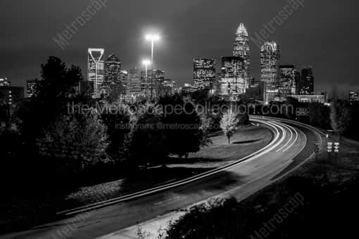 The Charlotte Skyline -- Charlotte Black and White Photography