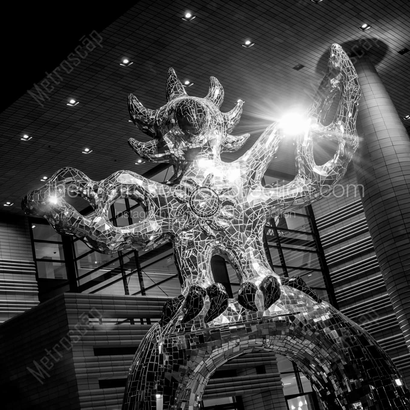 The Firebird Sculpture Outside of the Bechtler Center landscape black and white Photography The Firebird Sculpture Outside of the Bechtler Center landscape black and white Photography square crop