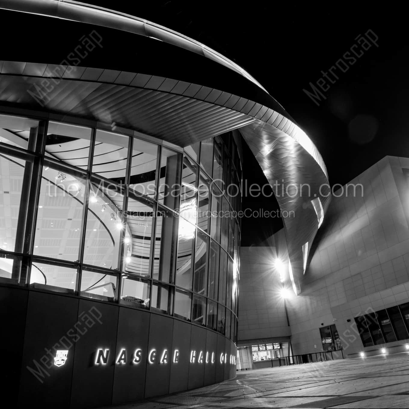 The NASCAR Hall of Fame landscape black and white Photography square crop