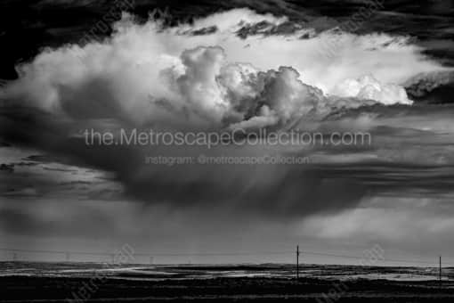 Cheyenne Black and White Photography of A Thunderhead Cloud over the Wyoming Plains A Thunderhead Cloud over the Wyoming Plains -- Cheyenne Black and White Photography