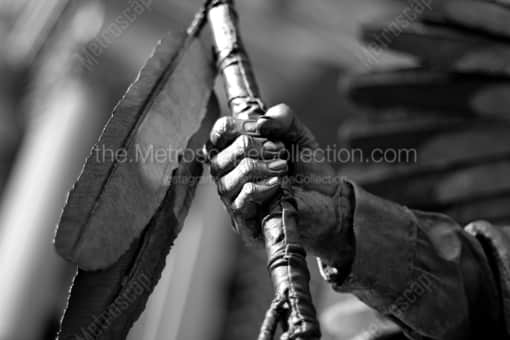 Feathers on the Washakie Statue -- Cheyenne Black and White Photos