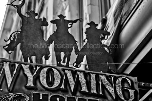Silhouette of Cowboys Riding Horses -- Cheyenne Black and White Photos