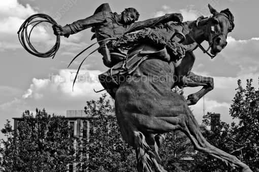 The Spirit of Wyoming Statue -- Cheyenne Black and White Photos