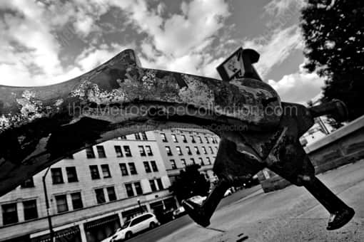 The Spur of a Giant Cowboy Boot -- Cheyenne Black and White Photos