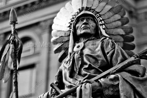 The Chief Washakie Statue in Cheyenne -- Cheyenne Black and White Photos