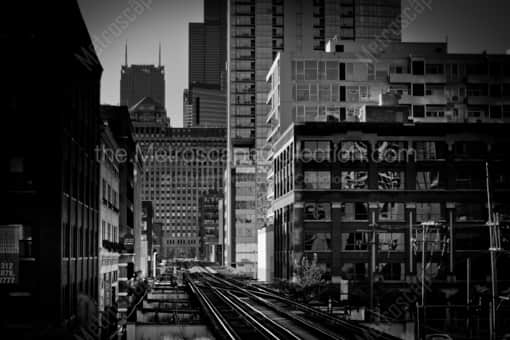 Chicago Street Station on the Brown Line -- Chicago Black and White Photography