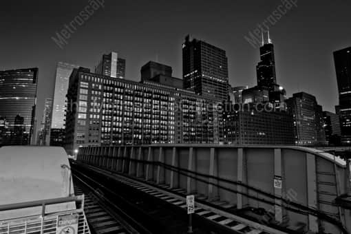 Clinton Street El Station -- Chicago Black and White Photography