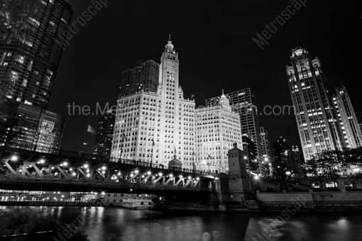 Michigan Ave from Lower Wacker Drive -- Chicago Black and White Photography