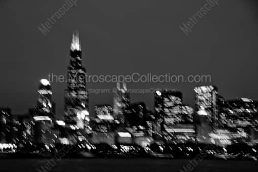 The Sears-Willis Tower Blurry -- Chicago Black and White Photography