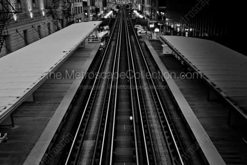 Empty L Tracks -- Chicago Black and White Photography