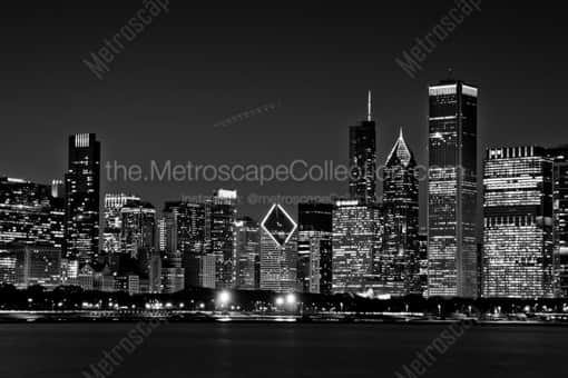 Chicago Black and White Photography of The Chicago Skyline from Adler Planetarium The Chicago Skyline from Adler Planetarium -- Chicago Black and White Photography