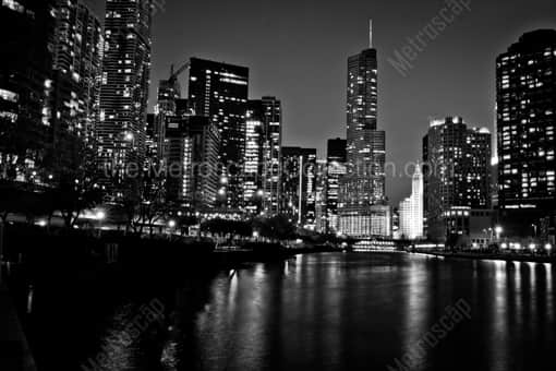 The Trump International Hotel and Tower -- Chicago Black and White Photography