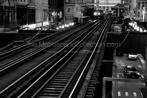 L Rails -- Chicago Black and White Photography