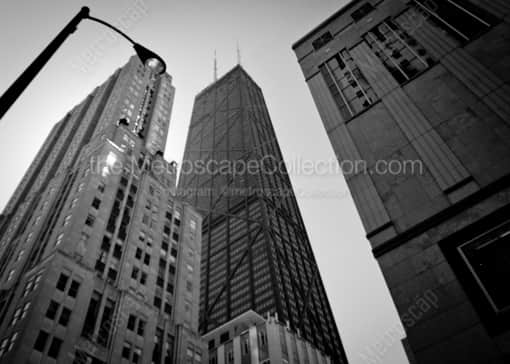 Looking up on Walton Street -- Chicago Black and White Photography