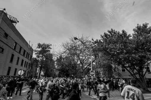 The Waveland Avenue Ballhawks during 2016 Game 3 World Series Batting Practice -- Chicago Black and White Photography