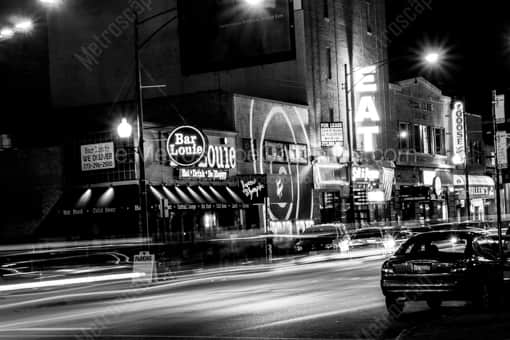 Addison and Clark South of Wrigley Field -- Chicago Black and White Photography