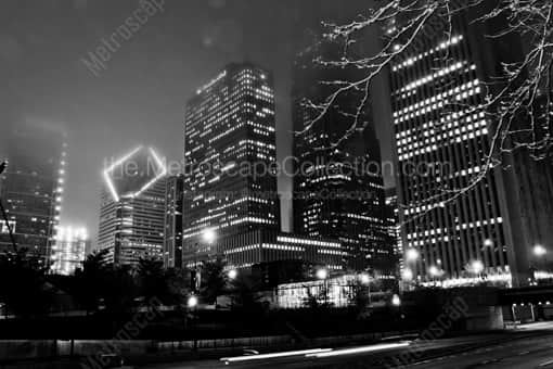 Chicago Black and White Photography of The Chicago Skyline from Columbus Drive and Randolph St. The Chicago Skyline from Columbus Drive and Randolph St. -- Chicago Black and White Photography