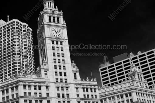 The Facade of the Wrigley Building -- Chicago Black and White Photography