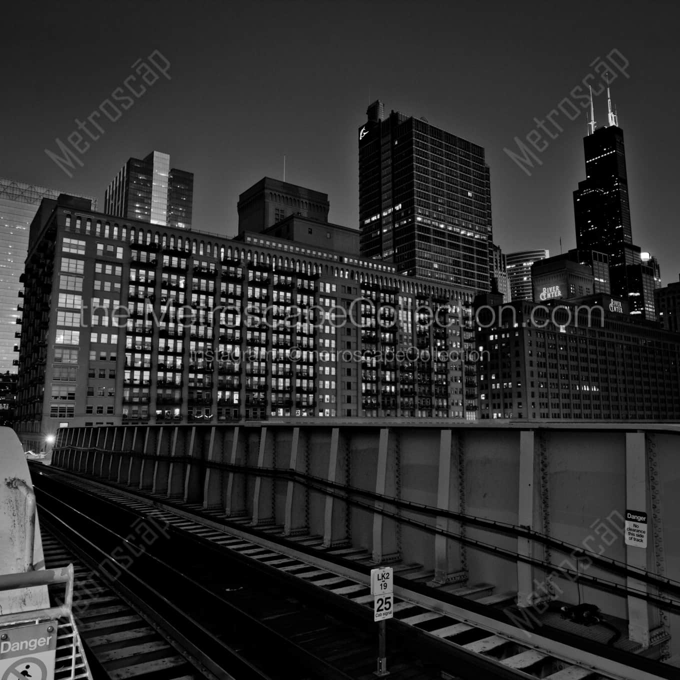 Clinton Street El Station landscape black and white Photography Clinton Street El Station landscape black and white Photography square crop