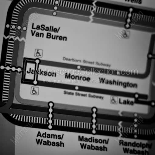 Matte Black WOOD Framed Black and White Chicago Photograph: The Loop in a Square Matte Black Wood Frame