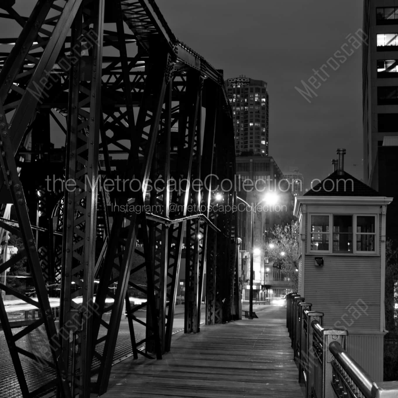 The Kinzie Street Bridge landscape black and white Photography The Kinzie Street Bridge landscape black and white Photography square crop
